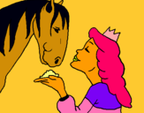 Dibuix Princesa i cavall pintat per jana bergada