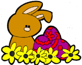 Dibuix Conillet de Pasqua pintat per Pascua=Lidi