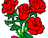 Dibuix Ram de roses pintat per SARA