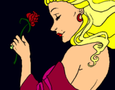 Dibuix Princesa amb una rosa pintat per Júlia B.C