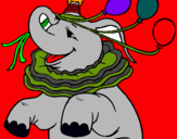 Dibuix Elefant amb 3 globus pintat per NATALIA