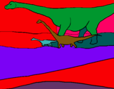 Dibuix Família de Braquiosauris pintat per CARLA