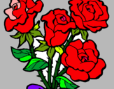 Dibuix Ram de roses pintat per mont