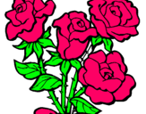 Dibuix Ram de roses pintat per micaela