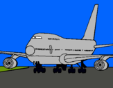 Dibuix Avió en pista  pintat per roger