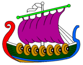 Dibuix Vaixell víking  pintat per AARON