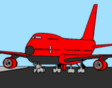 Dibuix Avió en pista  pintat per Xavi