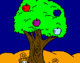 Dibuix Pomer pintat per arbre