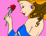 Dibuix Princesa amb una rosa pintat per astrid
