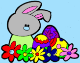 Dibuix Conillet de Pasqua pintat per laura m