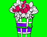 Dibuix Cistell amb flors 3 pintat per panchi