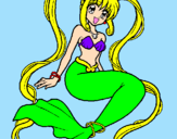 Dibuix Sirena amb perles pintat per !!!monika!!!