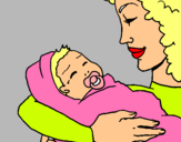 Dibuix Mare amb la seva nadó II pintat per carla