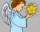 Dibuix Àngel i estrella pintat per nay  coco