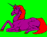 Dibuix Unicorn assentat pintat per elisa