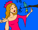 Dibuix Princesa cantant pintat per AINA