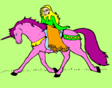 Dibuix Princesa en unicorn  pintat per naia