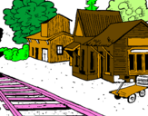 Dibuix Estació de tren pintat per Laia