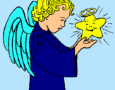 Dibuix Àngel i estrella pintat per la ruleta