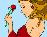 Dibuix Princesa amb una rosa pintat per clara