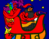 Dibuix Pare Noel en el seu trineu  pintat per ORIOL J.