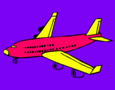 Dibuix Avió de passatgers  pintat per emma