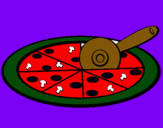 Dibuix Pizza pintat per joan