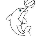 Dibuix Dofí jugant amb una pilota pintat per Adrià