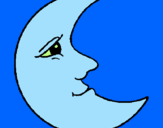 Dibuix Lluna pintat per lluna,trista