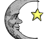 Dibuix Lluna i estrella pintat per anaïs