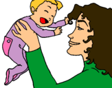 Dibuix Mare amb la seva nadó pintat per Glòria
