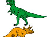 Dibuix Triceratops i tiranosaurios rex  pintat per alex