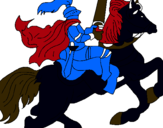 Dibuix Cavaller a cavall pintat per VICTOR GARCIA BRAVO