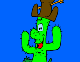 Dibuix Cactus amb barret  pintat per ALEX