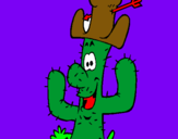 Dibuix Cactus amb barret  pintat per Nil