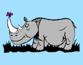 Dibuix Rinoceront i Papallona pintat per ARNAU