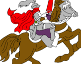 Dibuix Cavaller a cavall pintat per sant Jordi