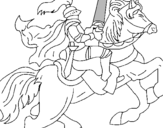 Dibuix Cavaller a cavall pintat per cavaller