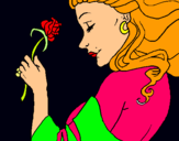 Dibuix Princesa amb una rosa pintat per Agnès M