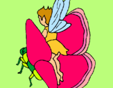 Dibuix Follet i papallona pintat per Sirena Amanda