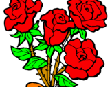 Dibuix Ram de roses pintat per fany