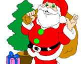 Dibuix Santa Claus i un arbre de nadal  pintat per Blas