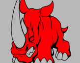 Dibuix Rinoceront II pintat per LLUIS UNDINA