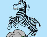 Dibuix Zebra saltant pedres pintat per KJMNHBGXYHJGB