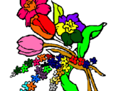 Dibuix Ram de flors pintat per ivet