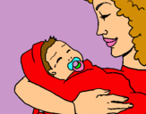 Dibuix Mare amb la seva nadó II pintat per carlota