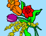 Dibuix Ram de flors pintat per mayte