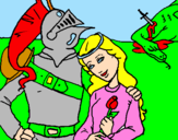 Dibuix Sant Jordi y la princesa pintat per raquel