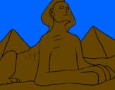 Dibuix Esfinx pintat per oriol rogriguez fortet