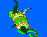 Dibuix Anaconda i caiman pintat per marc